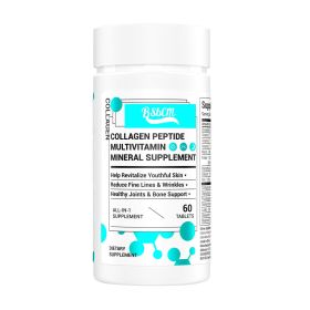 Collagen,Vitamin&Mineral,ContainsVitamin D3,VitaminC, Probiotics,Vitamin E,Vitamin B &Multivitamin Healthcare Edible 60 Count (Color: black)