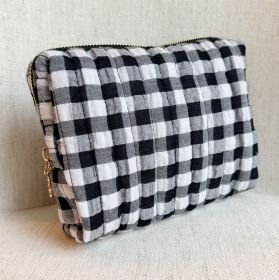 Color Parade Gingham Cosmetic Case (Color: black)